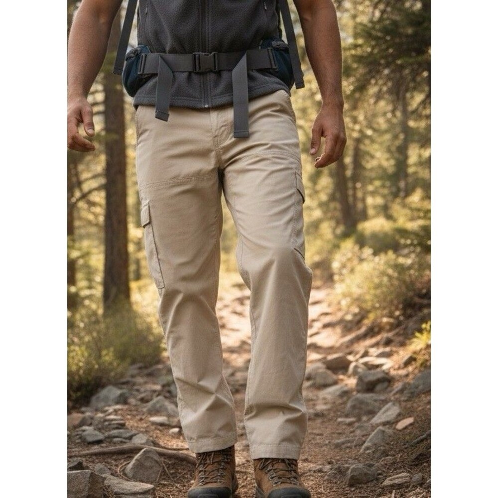 prAna Breathe Mens 36x27 Stretch Belted Performance Outdoor Hiking Trail Pants